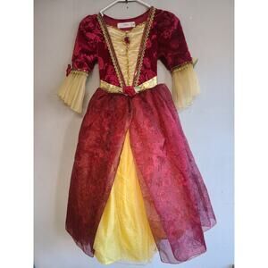 Girls medium 8 Disney Store deluxe red gown Belle Beauty & Beast holiday costume